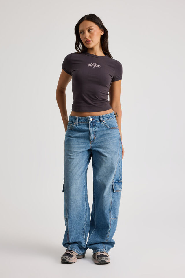 Mid Rise Cargo Jean, TEXAS BLUE