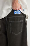 Notion Relaxed Baggy Denim Short, MUDDY BLACK/BLUE SPRAY - example image 4