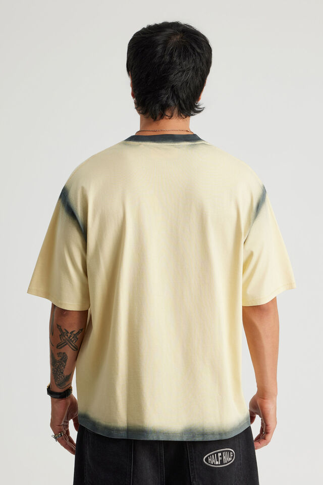 Open Gallery Box Fit Tshirt, OG DAFFODIL/OUTLINE SPRAY