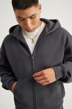 Authentics Boxy Zip Thru Hoodie, SLATE - example image 4