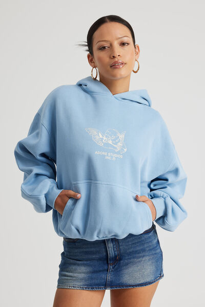 Chloe Hoodie, WASHED BLUE MIST/CHERUB ADORE