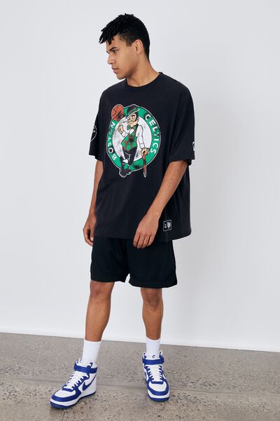 Oversized Nba T Shirt, LCN NBA WASHED BLACK/CELTICS LOGO