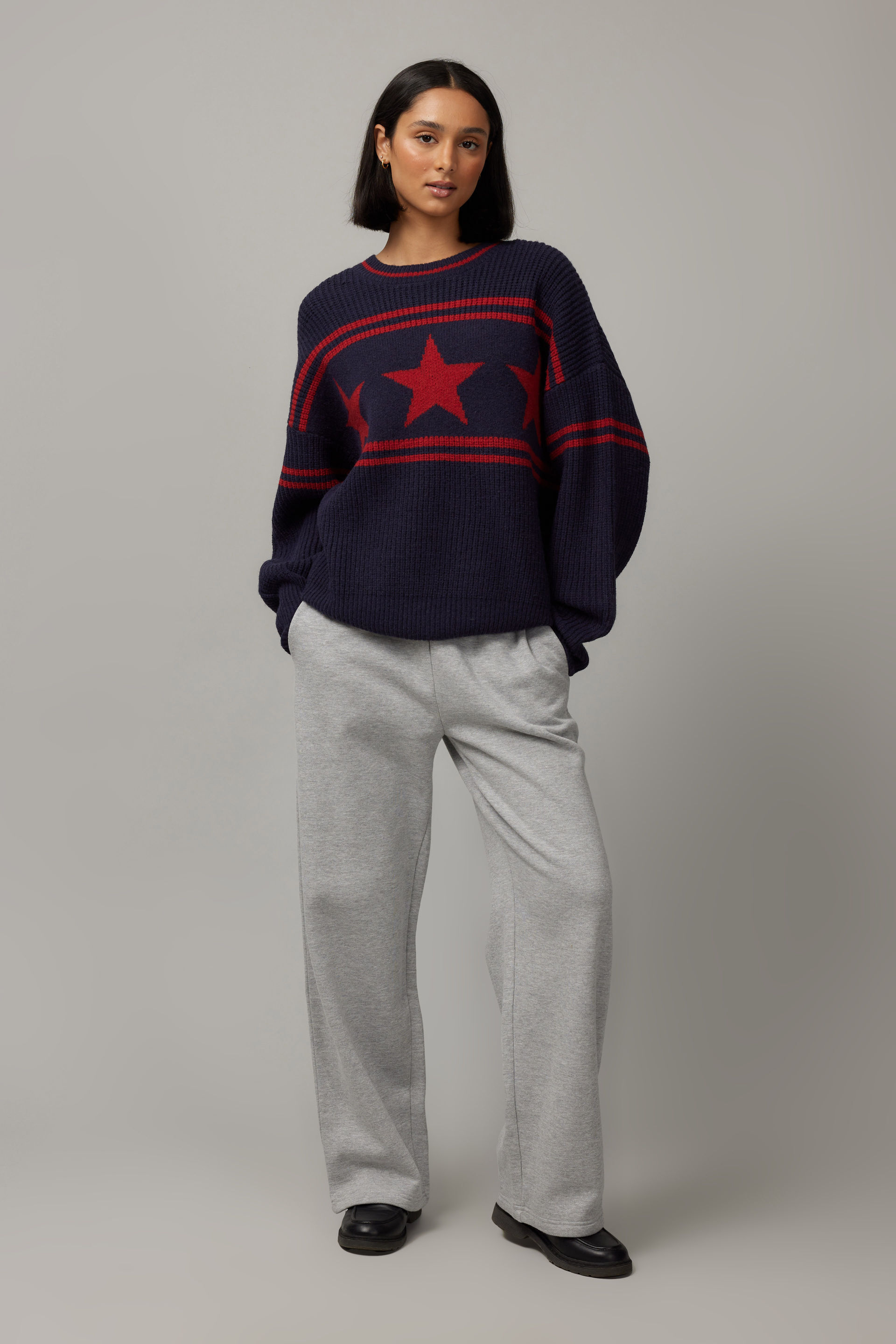 Bibiy ROSIE SHIRT KNIT NAVY (Navy) Collared Knit