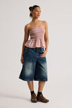 Ari Shirred Bandeau, CASHMERE ROSE CHECK - alternate image 2