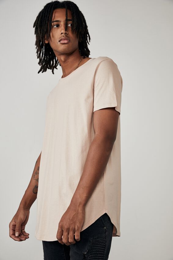 Curved T Shirt, DIRTY PINK