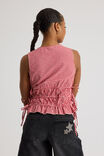 Remi Ruched Tie Top, RED GINGHAM - alternate image 3