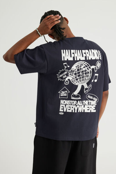 Half Half Heavyweight Core Fit Tshirt, HH NAVY BLAZER/RADIO