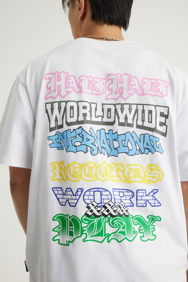 Half Half Heavyweight Core Fit Tshirt, HH WHITE/STACKER