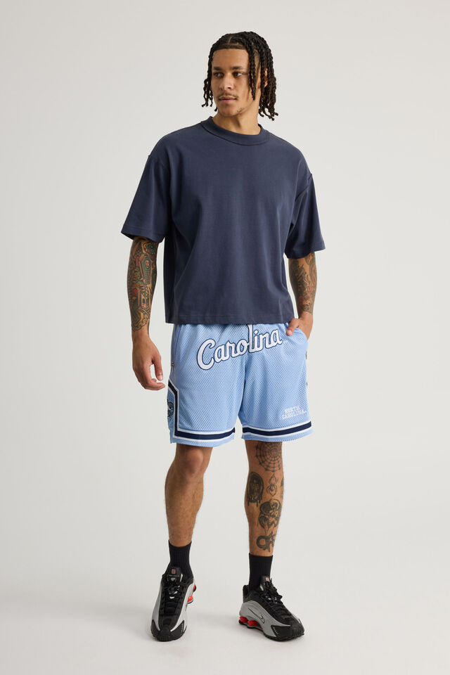 North Carolina Basketball Short, LCN UNC BLUE/CAROLINA DIAMONDS