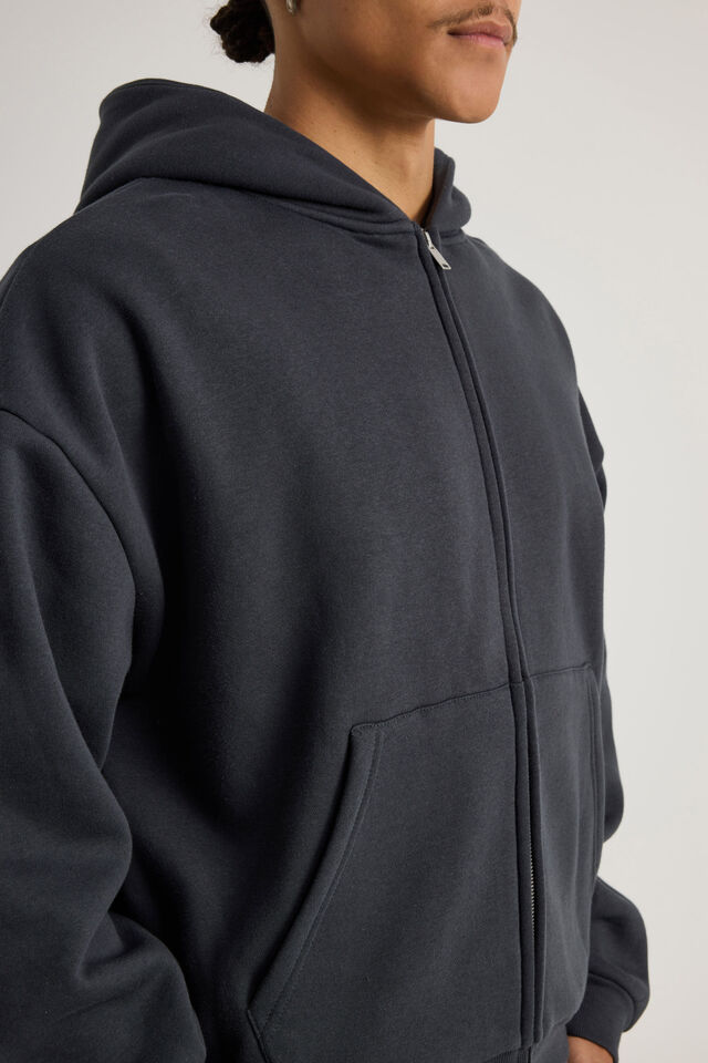 Authentics Boxy Zip Thru Hoodie, ICED LAGOON