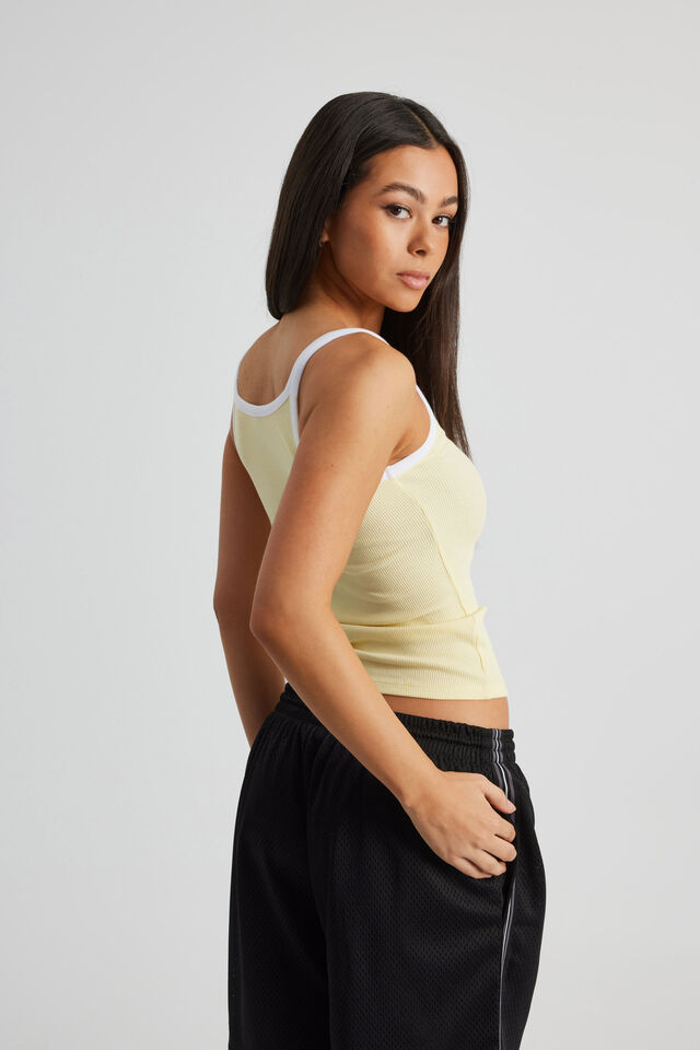 Longline Tank, YELLOW/WHITE