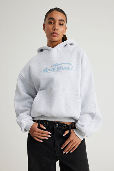Chloe Hoodie, SILVER MARLE/LOVER STUDIO