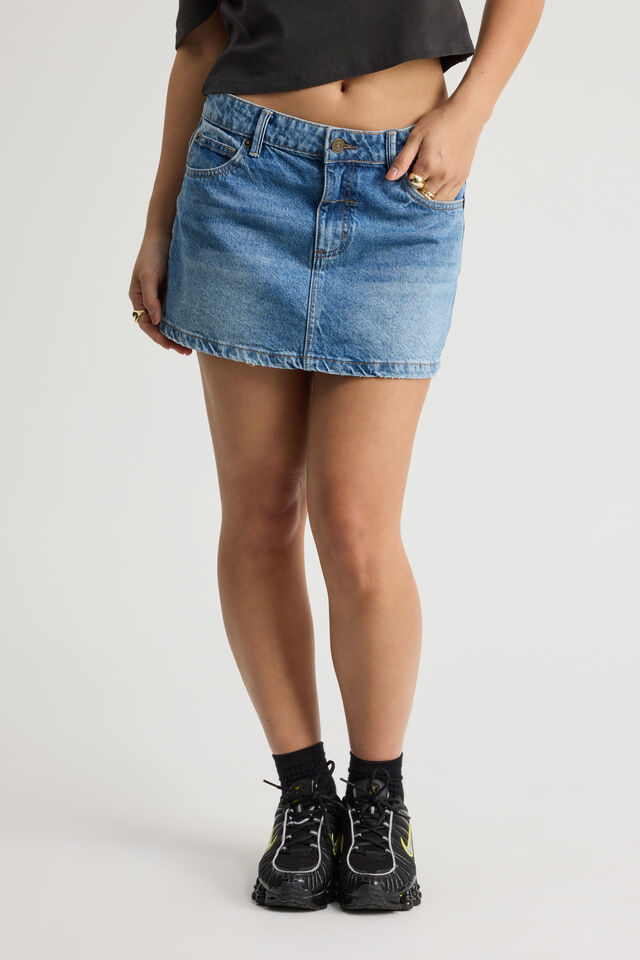 Everyday Denim Skirt, SUMMER SEA BLUE