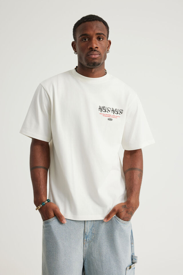 Half Half Heavyweight Core Fit Tshirt, HH CLOUD/HYDRANT