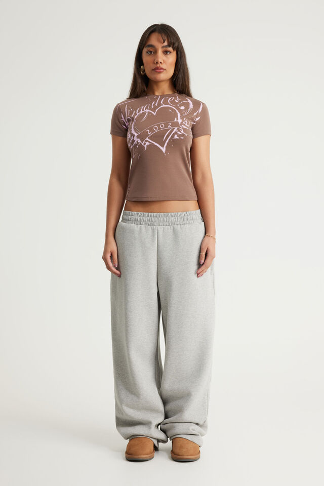 Fitted Graphic Tee, FRAPPE / FRAGILE