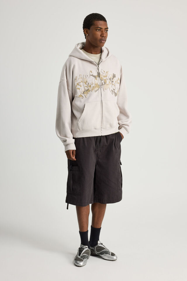 Notion Zip Thru Hoodie, NTN WASHED PEBBLE/METAL