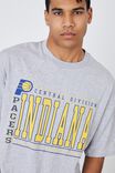 NBA Indiana Pacers Oversized T Shirt, LCN NBA GREY MARLE/PACERS STRAIGHT