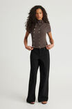 Double Button Top, BROWN PINSTRIPE - alternate image 2