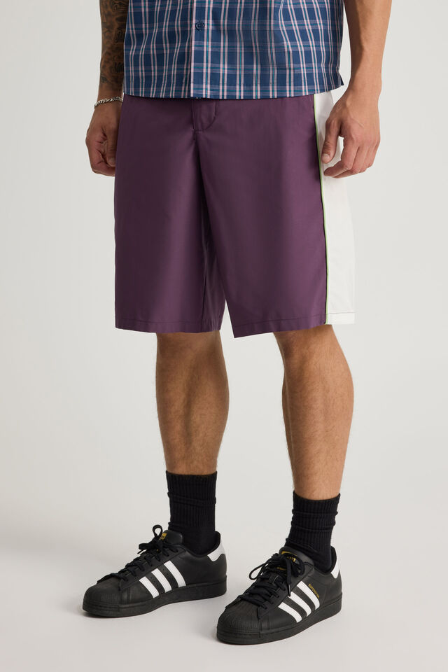 Half Half Panelled Boardshort, DEEP GRAPE/TRIPLE TIME