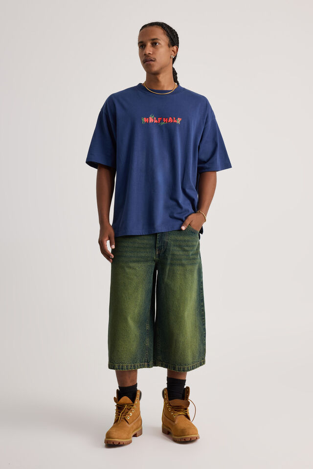 Half Half Heavyweight Box Fit Graphic Tshirt, HH ACADEMY BLUE/TOY SOLDIERS