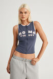 Panelled Zip Through Tank, ORION BLUE/ROMA - example image 1
