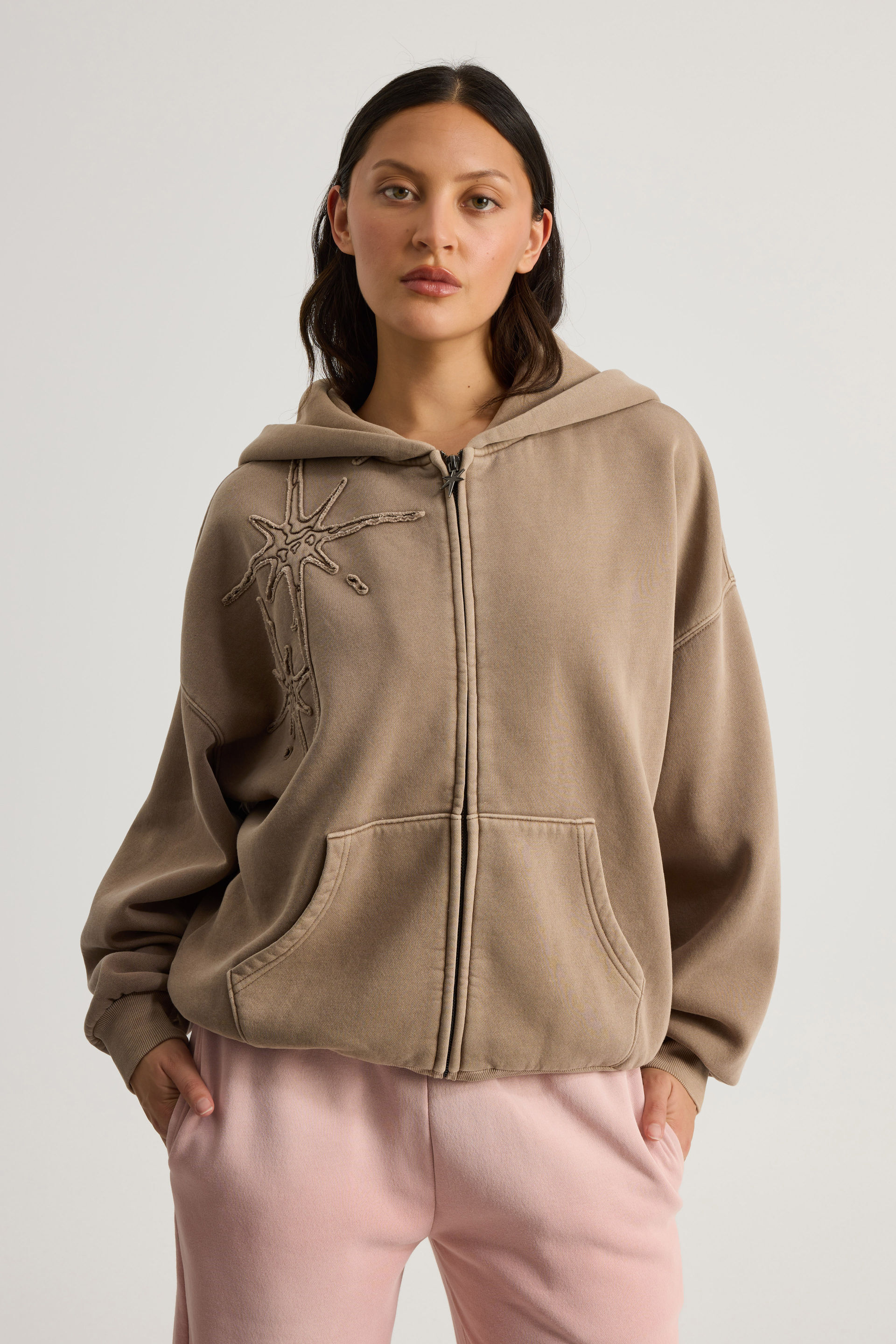 Allie Zip Through Slouchy Hoodie