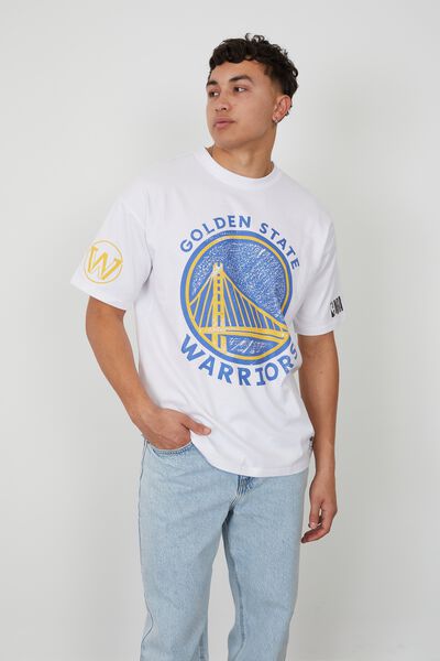 Oversized Nba T Shirt, LCN NBA WHITE/WARRIORS LOGO