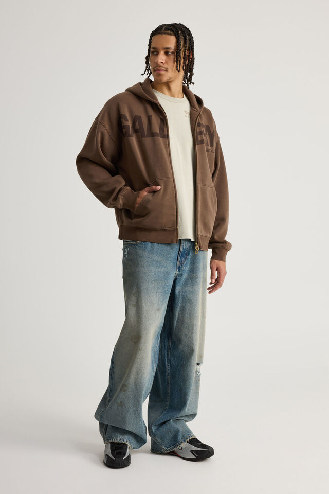 Open Gallery Zip Thru Hoodie, OG MUD/GALLERY MAX