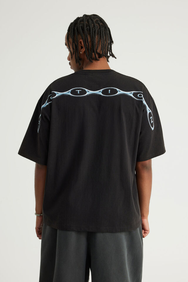 Ntn X Xbox Box Fit Tshirt, LCN XBOX WASHED BLACK/HALO