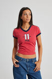 Fila Lcn Fitted V Neck Tee, VINTAGE RED/FILA - alternate image 1