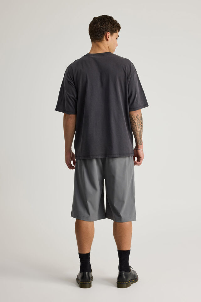 Open Gallery Pleated Woven Short, MID GREY