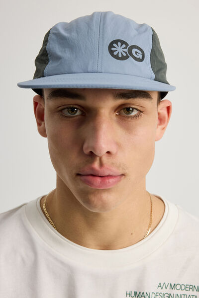 Open Gallery 4 Panel Nylon Cap, BLUE MIST W KELP