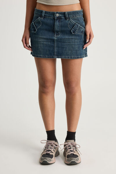 Dakota Denim Skirt, VINTAGE INDIGO