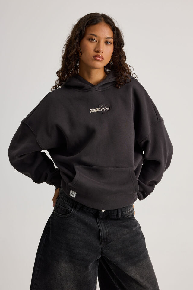 Harley Slouchy Hoodie, PHANTOM/FIND YOUR HAPPY TLK LTR