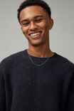 Boxy Textured Crew Knit, NAVY/NEP TEXTURE - alternate image 4