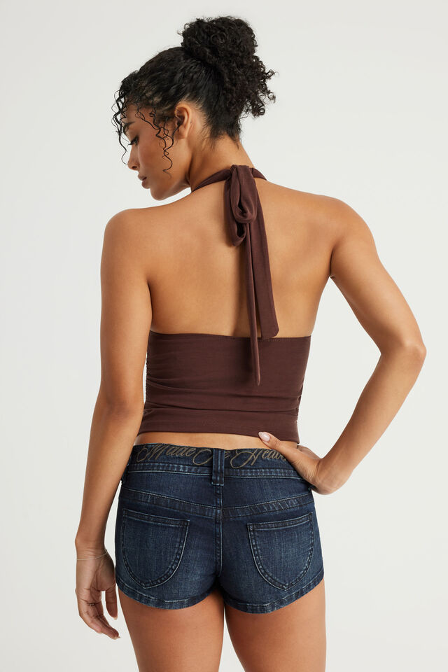 Soft Washed Halter Top, BROWN SUGAR