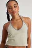 Milly V Neck Halter Top, YELLOW/STEEL STRIPE - alternate image 4