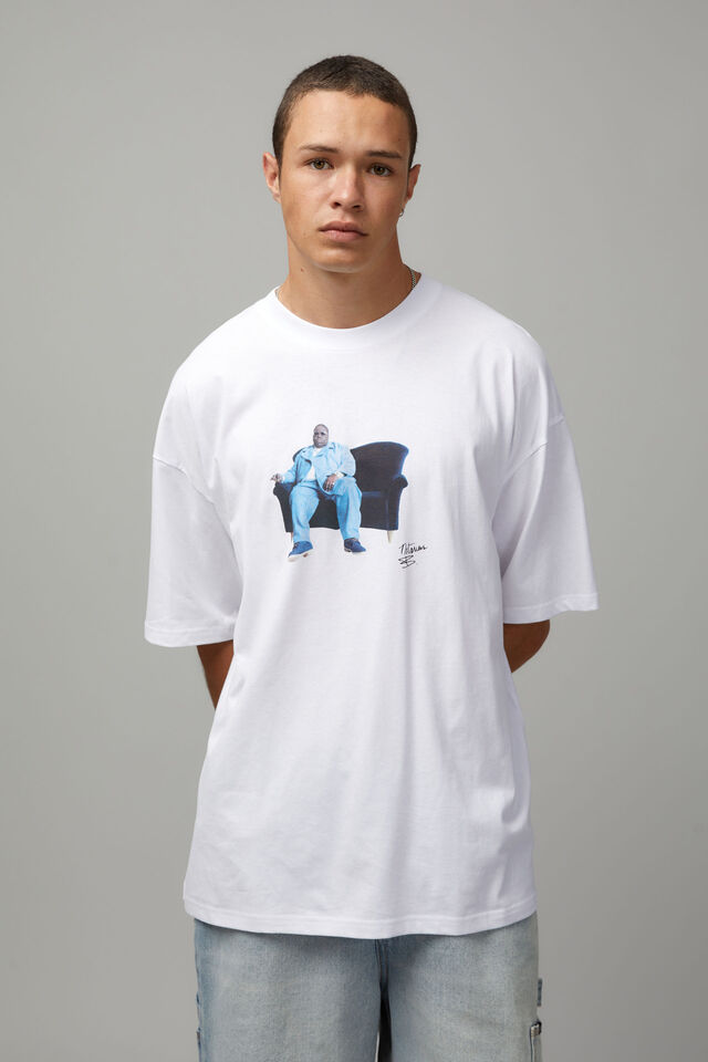 Essential Music Merch T Shirt, LCN MT WHITE/BIG POPPA