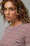 90S Long Sleeve Tee, SILVER MARLE/BORDEAUX STRIPE - alternate image 4
