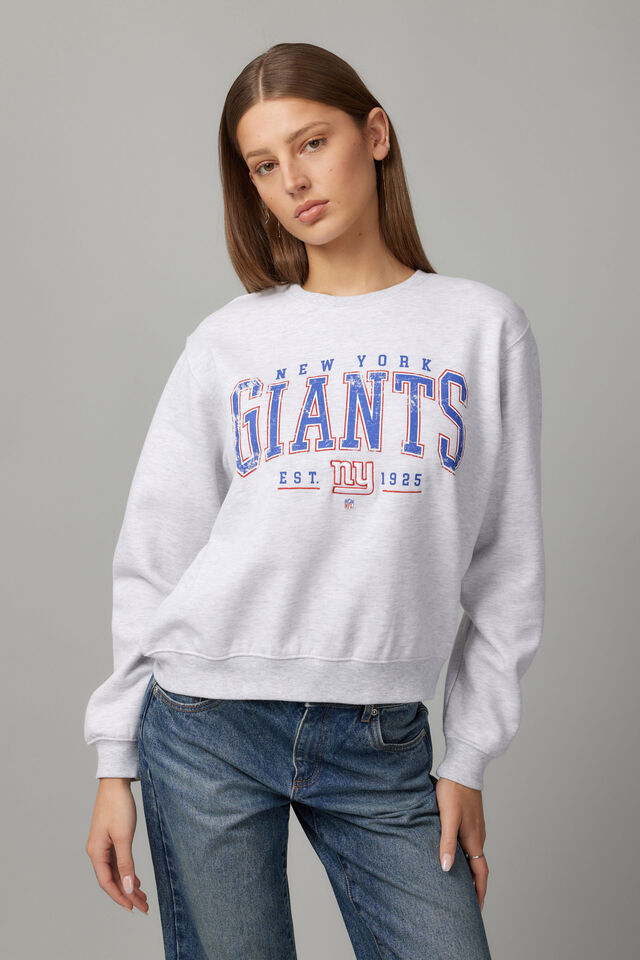 Lcn Nfl Graphic Crew Sweater, LCN NFL GREY MARLE/GIANTS