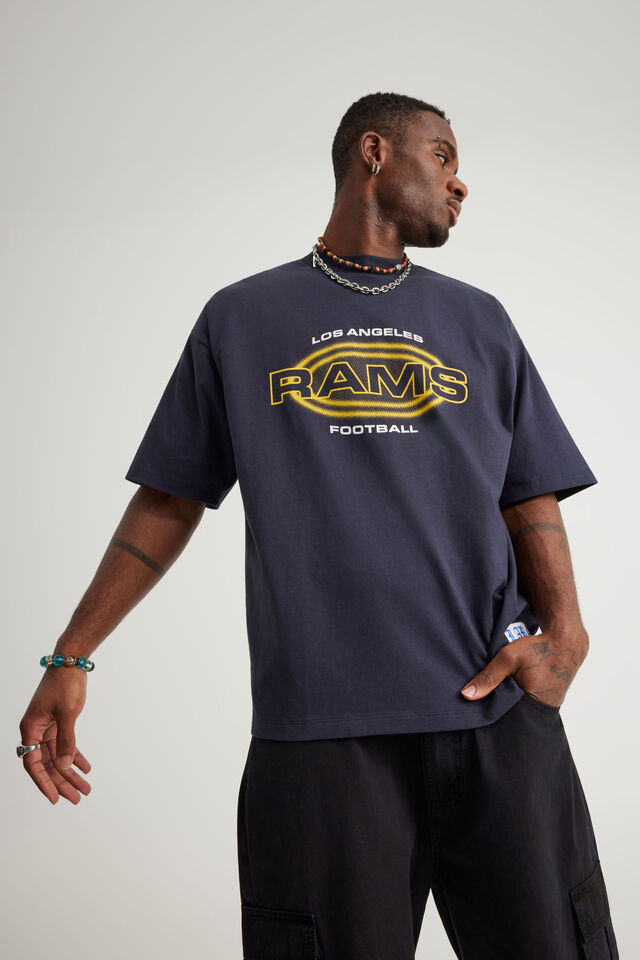 Box Fit Nfl Tshirt, LCN NFL NAVY BLAZER/RAMS ELLIPSE