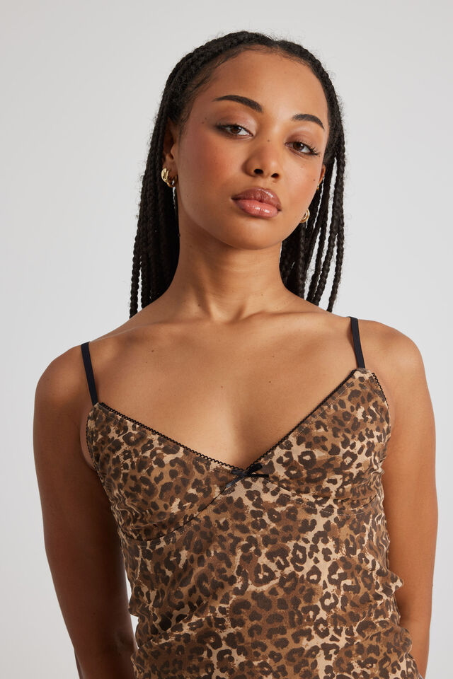 Sophia Mesh Cami, LEOPARD