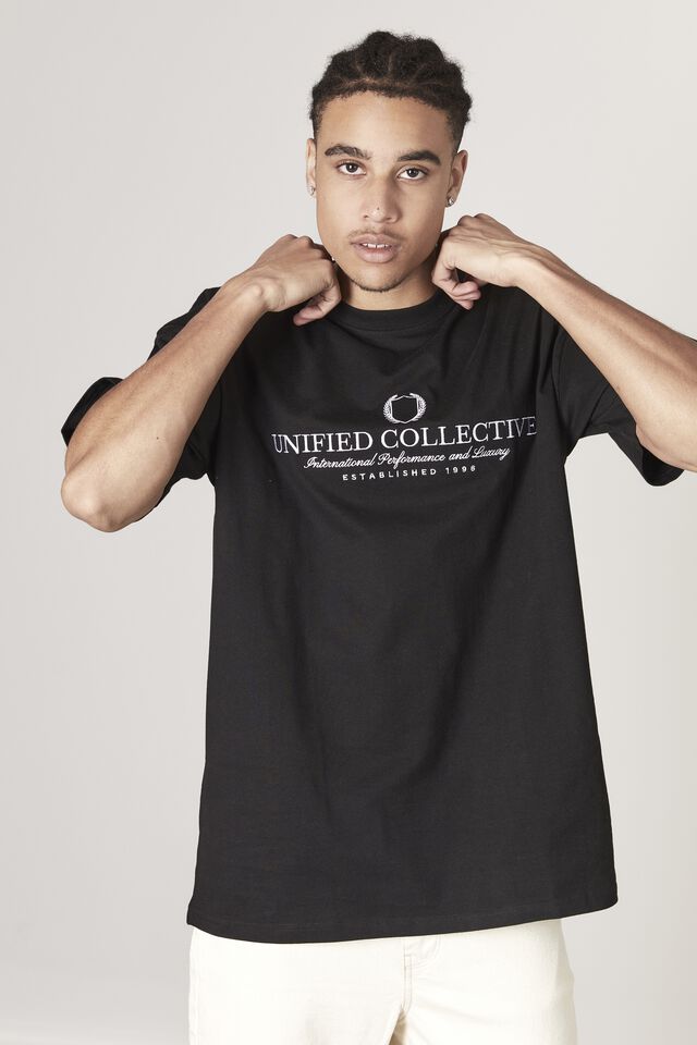 Premium Oversized Graphic T Shirt, BLACK/UNIFIED COLLECTIVE