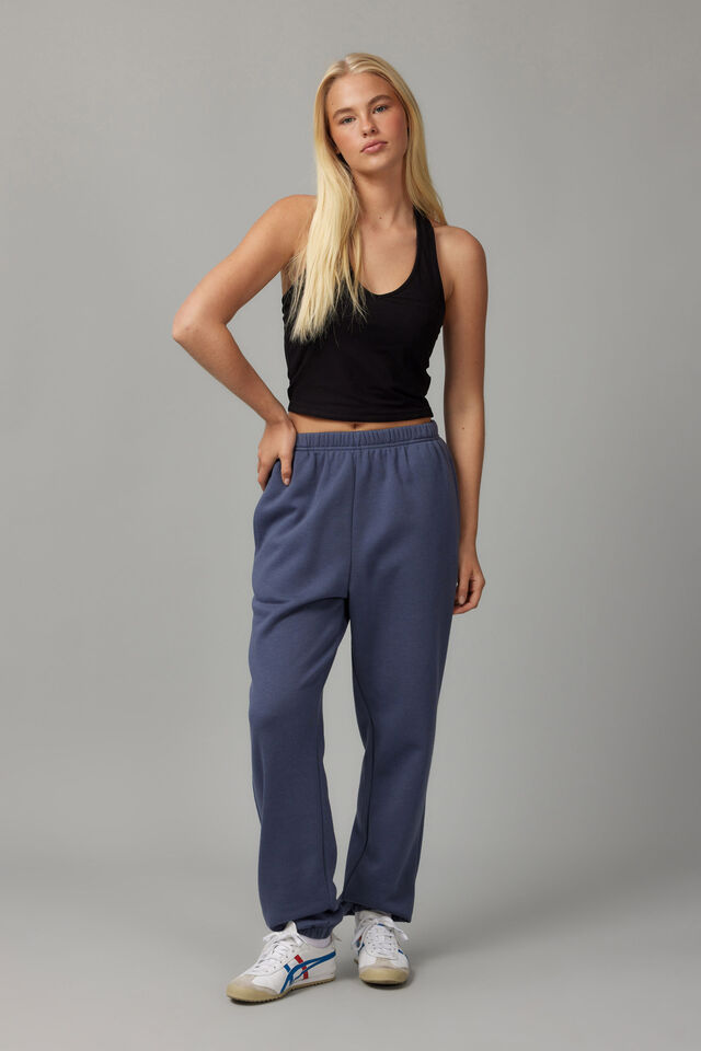 Super Slouchy Trackpant, WORN BLUE