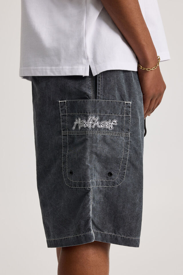 Half Half Throwback Boardshort, WASHED STEEL