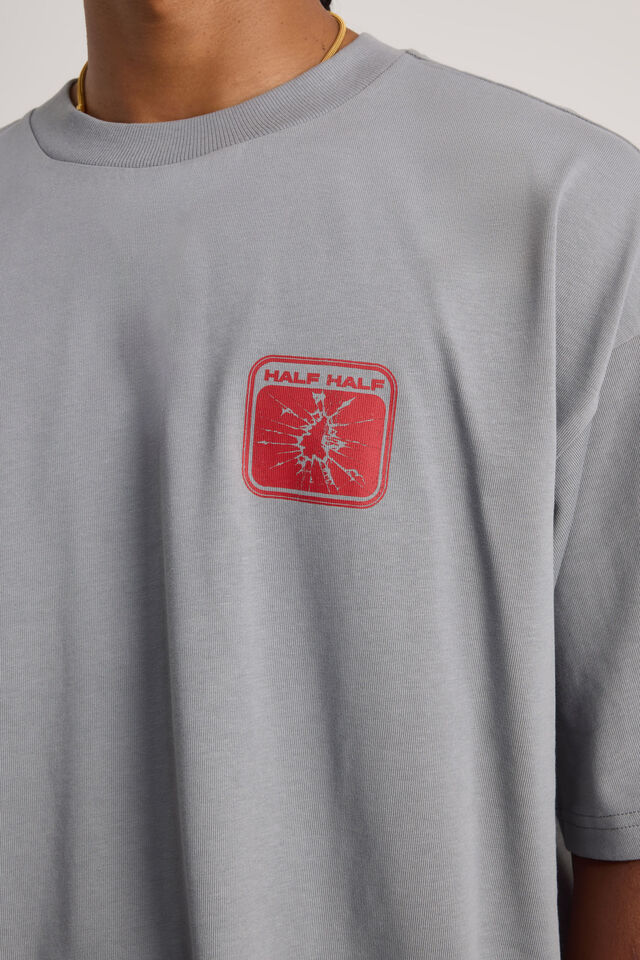 Half Half Heavyweight Box Fit Graphic Tshirt, HH CONCRETE/SOUNDSCAPE