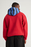 Open Gallery Zip Thru Hoodie, OG SCARLETT/SLATE STRIPE SPLICE - alternate image 3