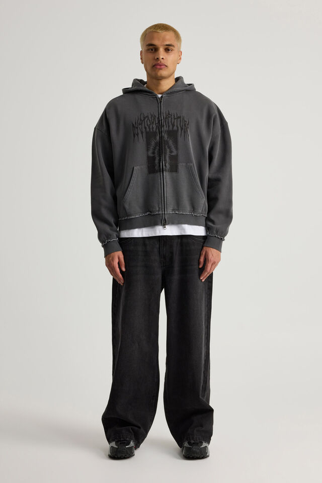 Notion Zip Thru Hoodie, NTN WASHED SLATE/EMBODY