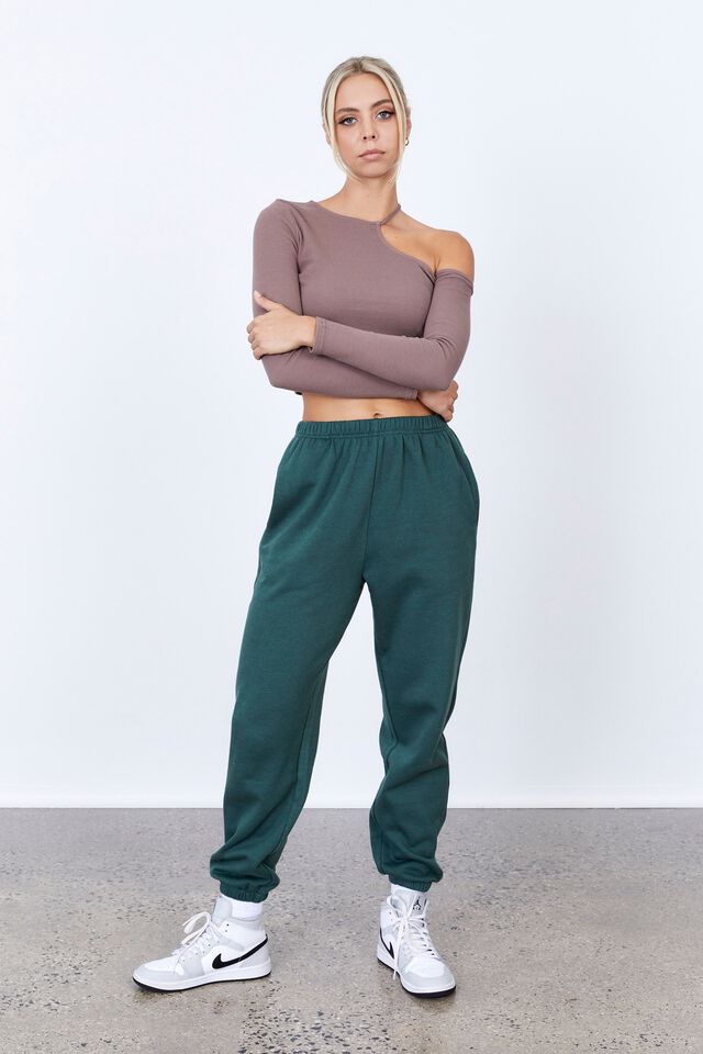 Super Slouchy Trackpant, FERN