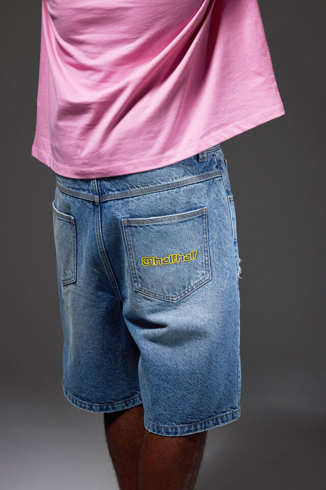 Half Half Classico Denim Short, DISTRESSED CLASSIC INDIGO